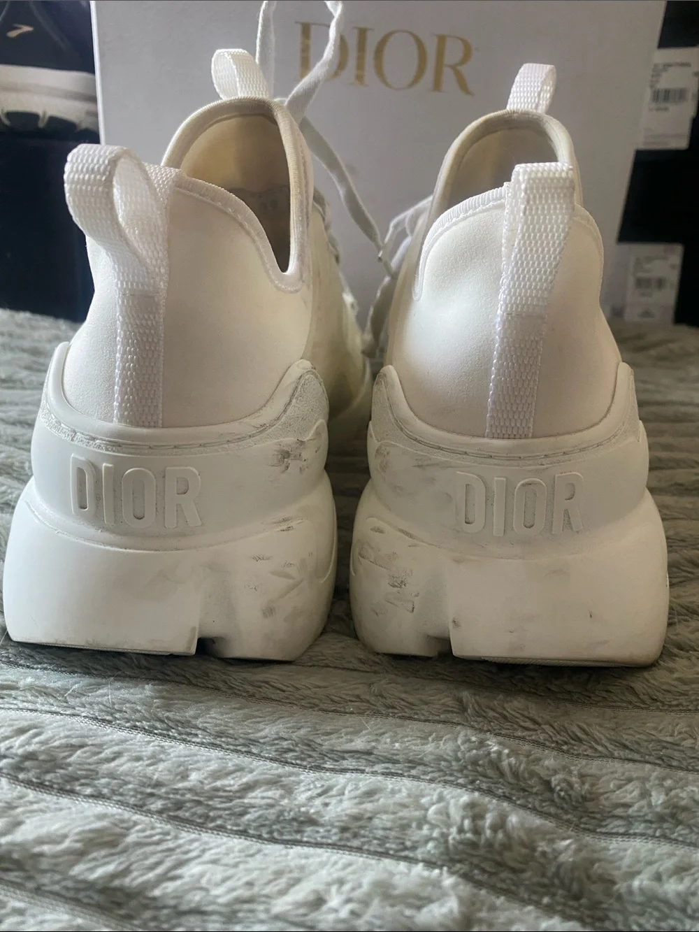 Dior Cream-White Women's Chunky Lace-Up Sneakers